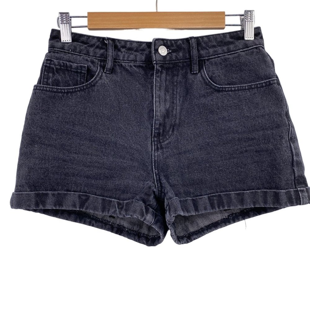 Pacsun Mom shorts size 26 black‎ cuffed hem high rise five pocket